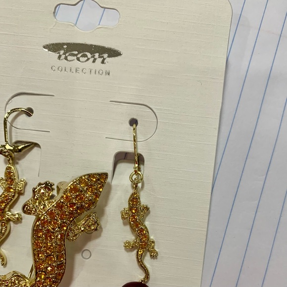 NWT. Iguana set  brooch & earring set gold tones - icon collection -gorgeous! - Picture 5 of 8
